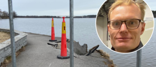 Strandpromenaden avstängd – stenar rasade ner i Mälaren: "Isen kan vara boven i dramat"