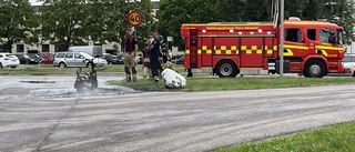 Räddningstjänsten släckte brinnande moped