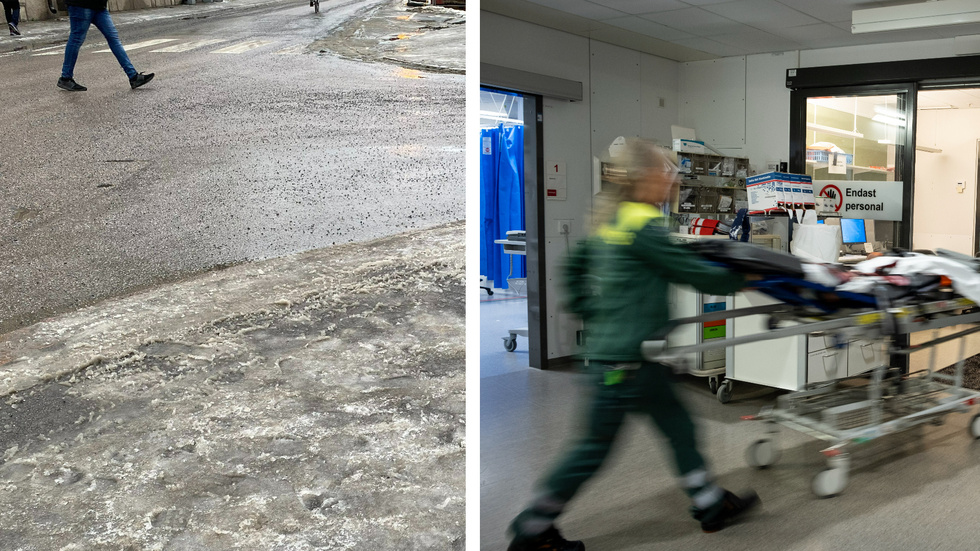 På tisdagen var trycket hårt på akuten på Universitetssjukhuset i Linköping. Många sökte vård för skador som uppstått vid halka. (Bilderna är tagna i andra sammanhang.) 