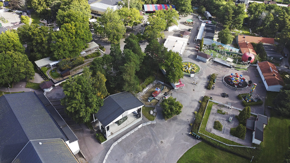 Delar av nöjesfältet på Parken Zoo i Eskilstuna.