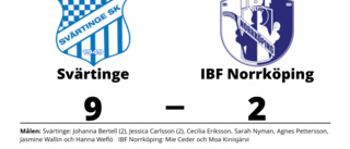 Svärtinge utklassade IBF Norrköping på hemmaplan