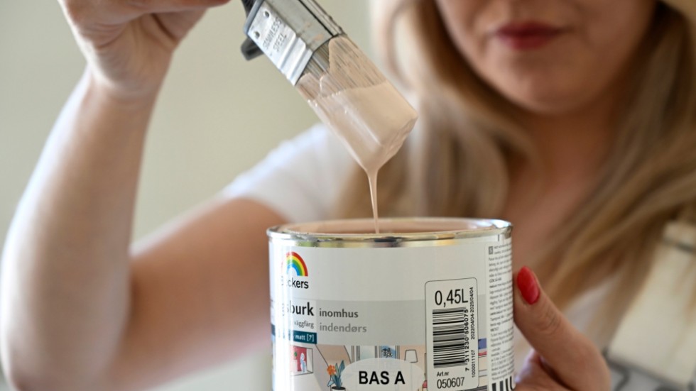 Förekomsten av allergiframkallande ämnen har ökat i målarfärger.Arkivbild.