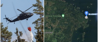 Brand härjade vid kusten – "200 meter bred" • Helikoptrar kallades in