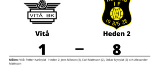 Heden 2 har fyra raka segrar - vann mot Vitå med 8-1