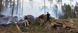 Skogsbrand utanför Sköldinge