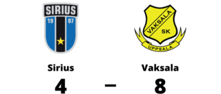 Sirius föll med 4-8 mot Vaksala