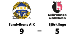 Sandvikens AIK för tuffa för Björklinge - förlust med 5-9