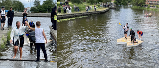 Folkfest när flottracet dundrade genom Nyköpingsån