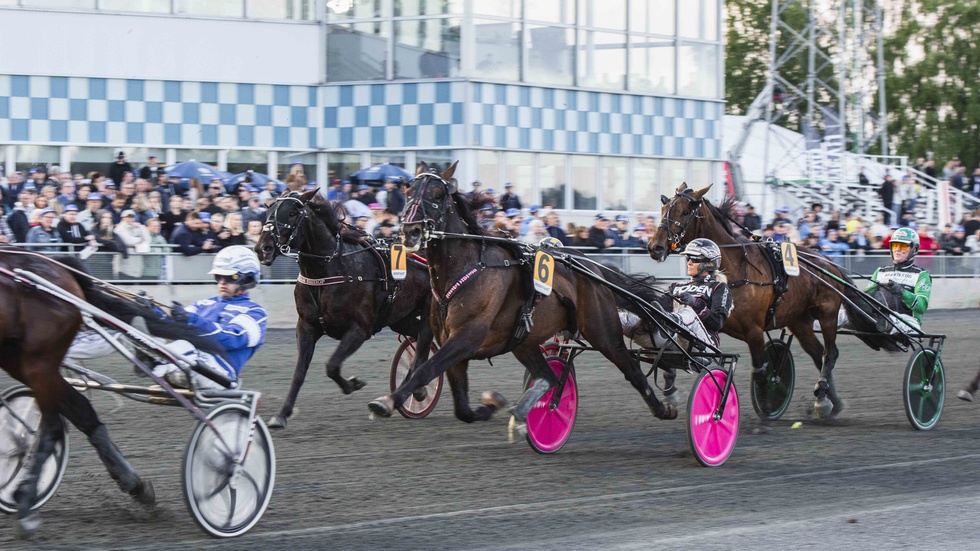 Hanna Olofsson bakom Last Dying Breath som körde in som trea i V75 avdelning 5.