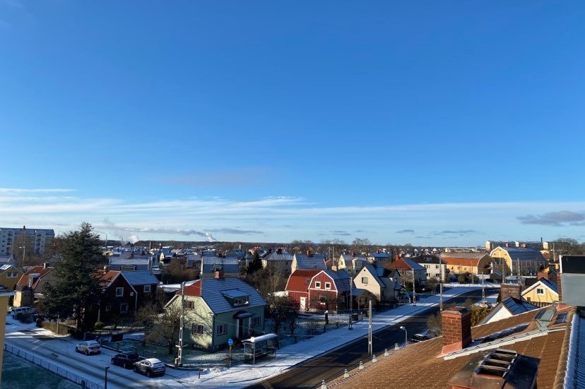 Här kanske det inte är så svårt att gissa på från vilket tak bilden är tagen.