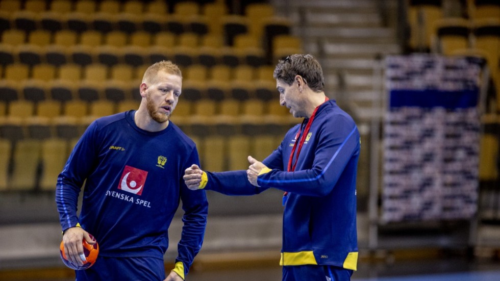 Jim Gottfridsson och förbundskapten Glenn Solberg. Arkivbild.