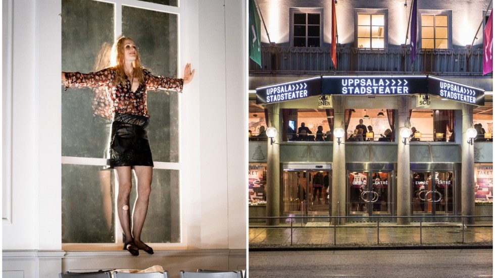 Emelie Falk som Nina i "Måsen" på Uppsala stadsteater. Hon gestaltar med bravur alla rollens aspekter, från ungflicksfräsch till skadeskjuten, i denna pjäs om kärlek och konst.