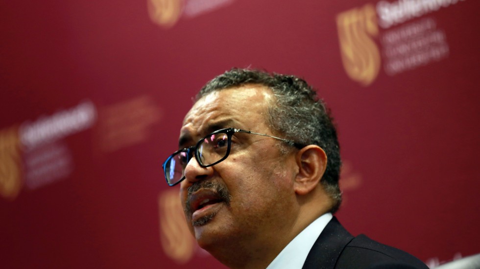 Världshälsoorganisationens generaldirektör Tedros Adhanom Ghebreyesus i Sydafrika.