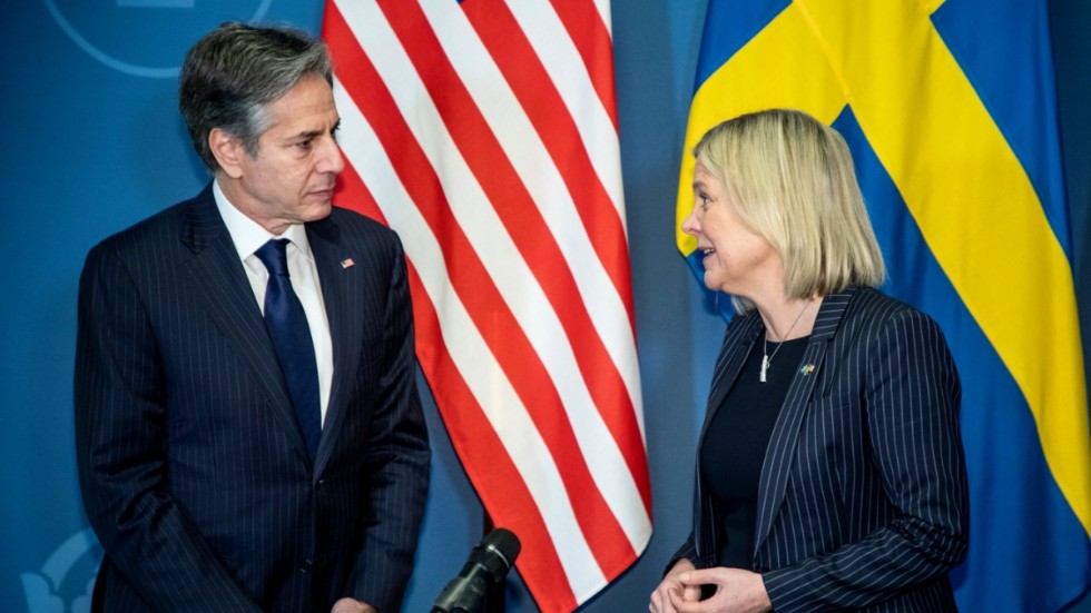Statsminister Magdalena Andersson (S) tog emot USA:s utrikesminister Antony Blinken i samband med OSSE-mötet.