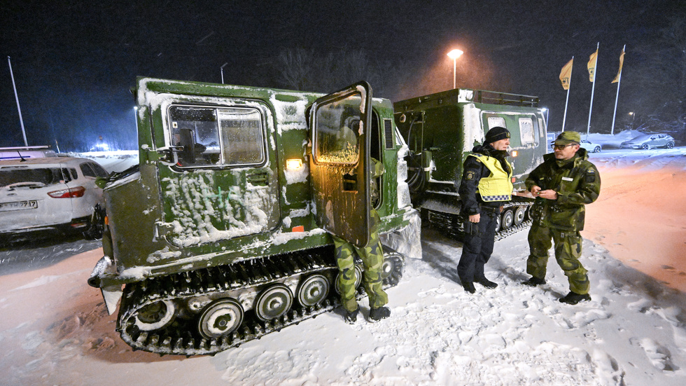 En bandvagn som användes under stoppet på E22 mellan Hörby och Kristianstad i fjol. (Arkivbild)