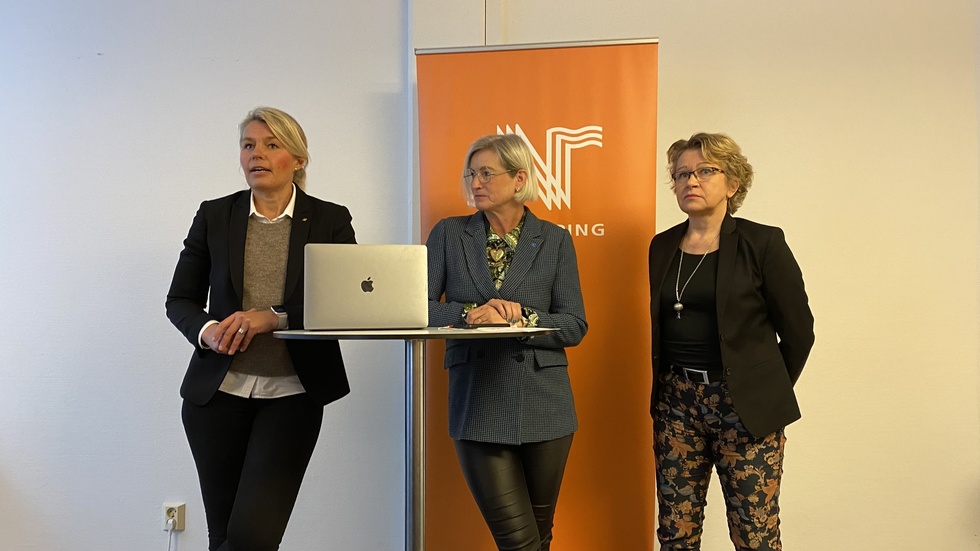 Gruppledarna Sophia Jarl (M), Eva-Britt Sjöberg (KD) och Monica Holtstad, tillförordnad gruppledare för Liberalerna ser nu framåt.