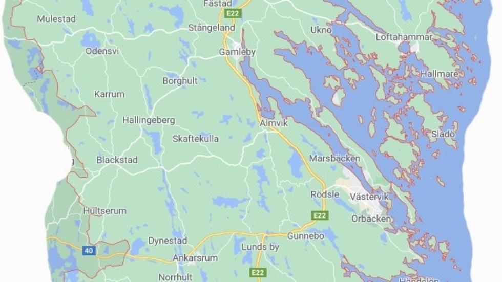 Orterna och stadsdelarna finns i Västerviks kommun.
