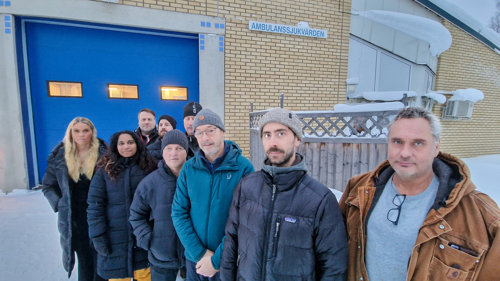 Från höger: Mats Dahlström, Max Gustavsson, Robert Norberg, Håkan Johansson, Sverker Johansson, Maria Holmström, Pär Olander, Per Norman och Erica Liljegren.