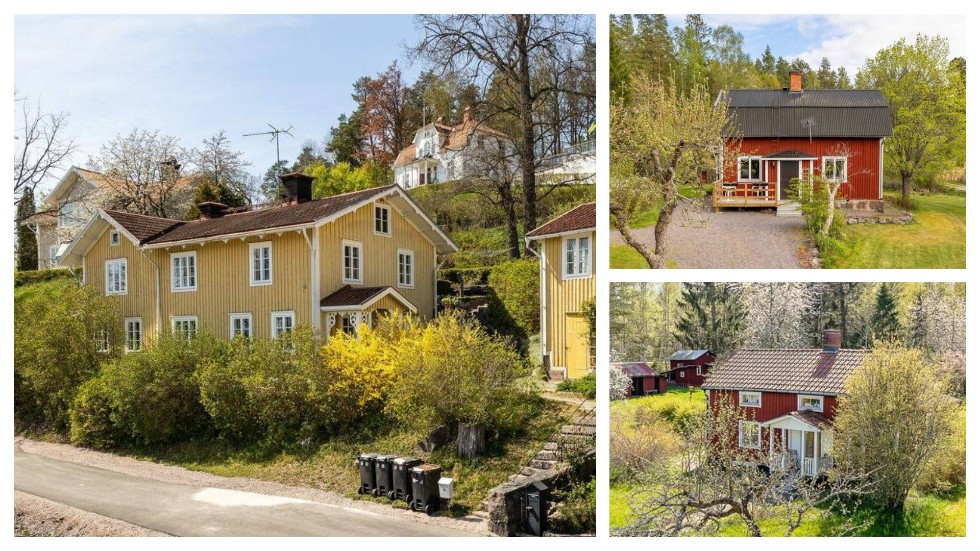 Stora bilden: huset på Loftagatan i Gamleby, de två mindre bilderna från Norrhult respektive Almvik.