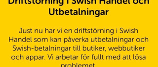 Problem med Swish – betaltjänsten har drabbats av it-störningar