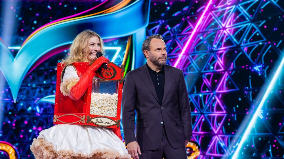 Popcornet/Elsa Billgren fick lämna "Masked singer". Pressbild.