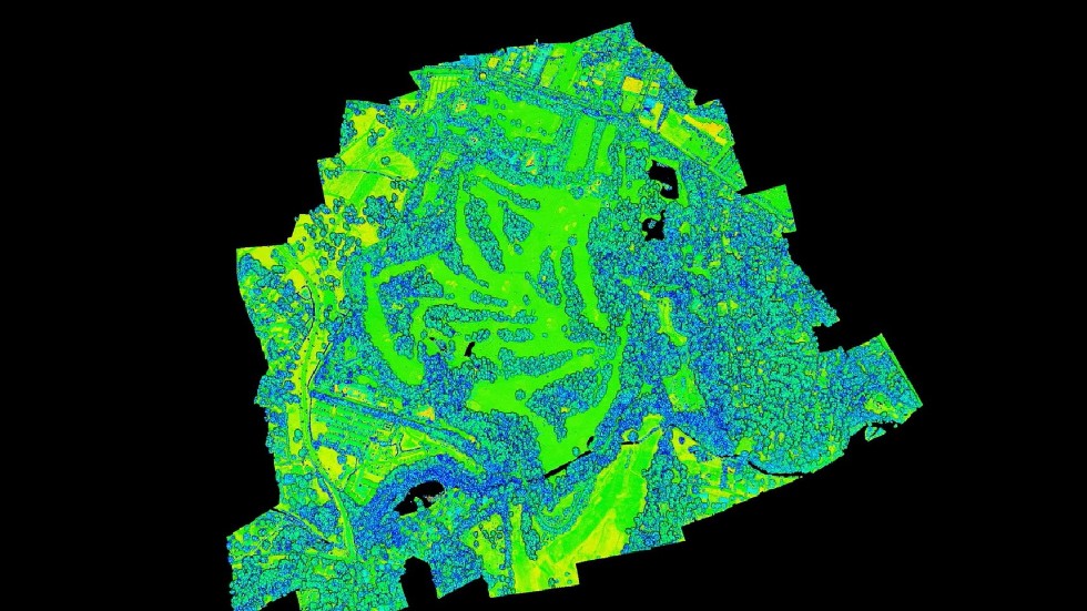 Den inscannade lidar-datan är oerhört noggrann, och ligger som grund för spelets golfbanor. Bilden kommer från ett videoklipp.