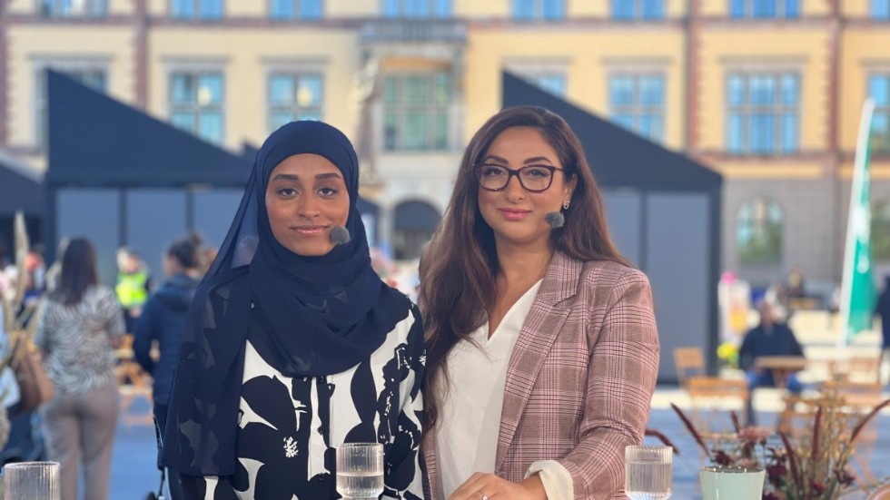 Nouf Nurahmed och Sandi Sharro pratade om Eskilstuna Uniteds samhällsprojekt Hjärta United i TV4 Nyhetsmorgon.