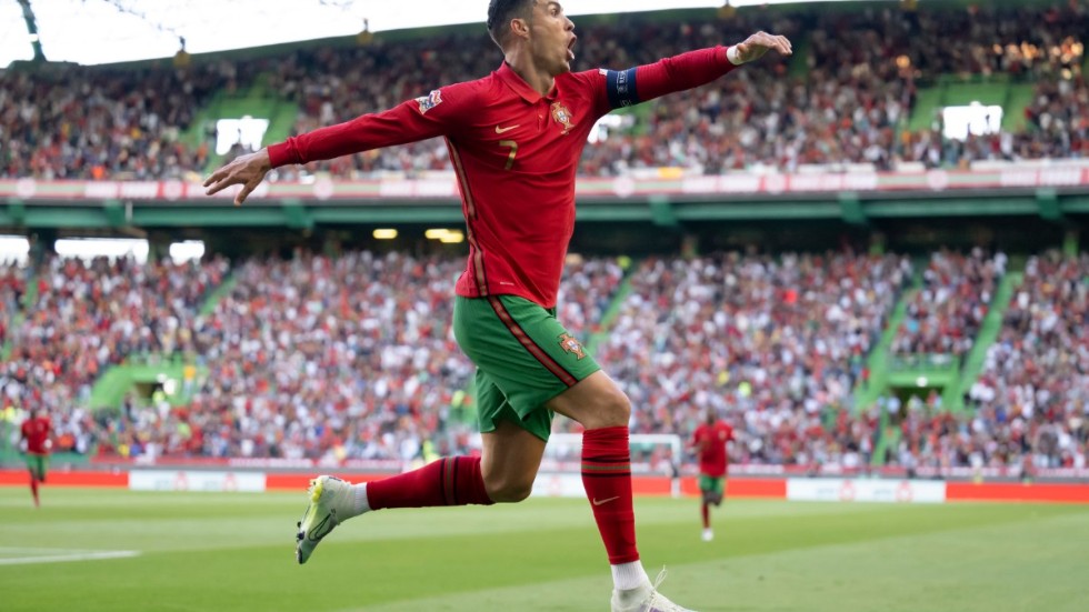 Portugals Cristiano Ronaldo siktar mot EM 2024. Arkivbild.