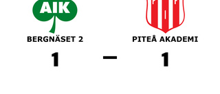 Bergnäset 2 och Piteå Akademi delade på poängen