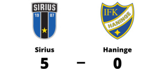 Storseger för Sirius - 5-0 mot Haninge