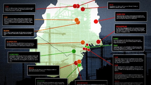 Northvolt, Boliden, H2 Green Steel och många fler • Unik grafik: Så långt har de nya projekten kommit – kolla själv