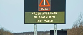 Väg fortsatt avstängd under kvällen och natten