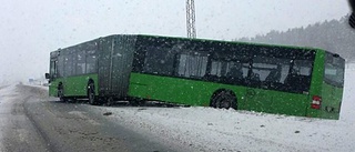 Buss fick ändan i diket