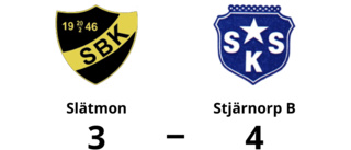 Förlust för Slätmon mot Stjärnorp B med 3-4