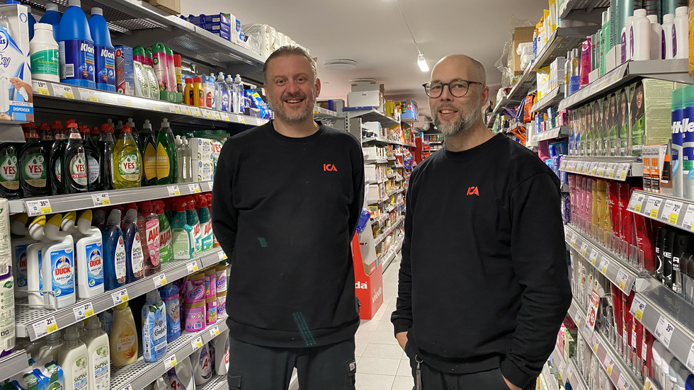 Peter Johansson och Mattias Hultman är butikschef respektive Ica-handlare på Ica Nära Loftahammar.