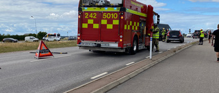 Två bilar kolliderade i bilkö utanför Mjölby