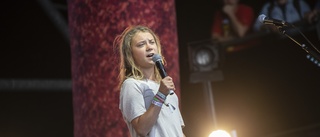 Greta Thunberg talade på Glastonbury