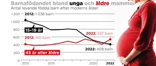 Vanligare att få barn efter 45 än som tonåring