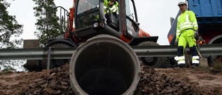 Betongrör hamnade i skogen