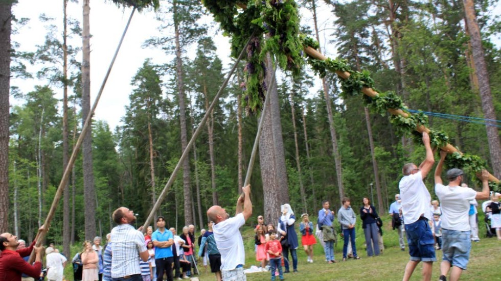 Midsommarstången reses bland annat i Ingatorp.