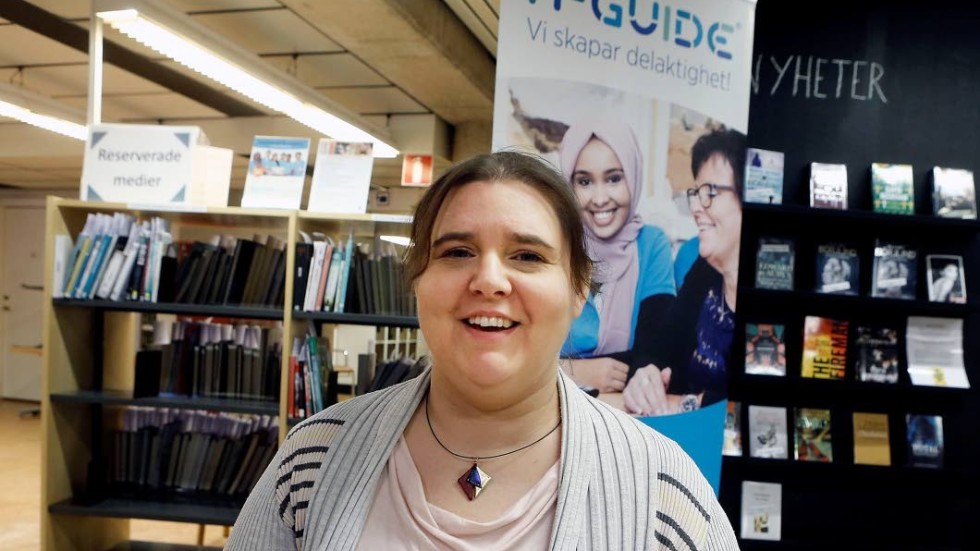 Johanna Hagelin, bibliotekarie Motala bibliotek.