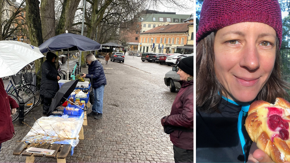 Maria Eriksson oroar sig för vad som ska hända med torghandeln på Fyristorg.