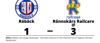 Rönnskärs Railcare IF vinnare mot Röbäck i Kval Div 3 grupp 1 herr