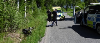 Motorcykel körde av vägen – räddningstjänsten ryckte ut