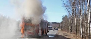 Finspångsbussen började brinna