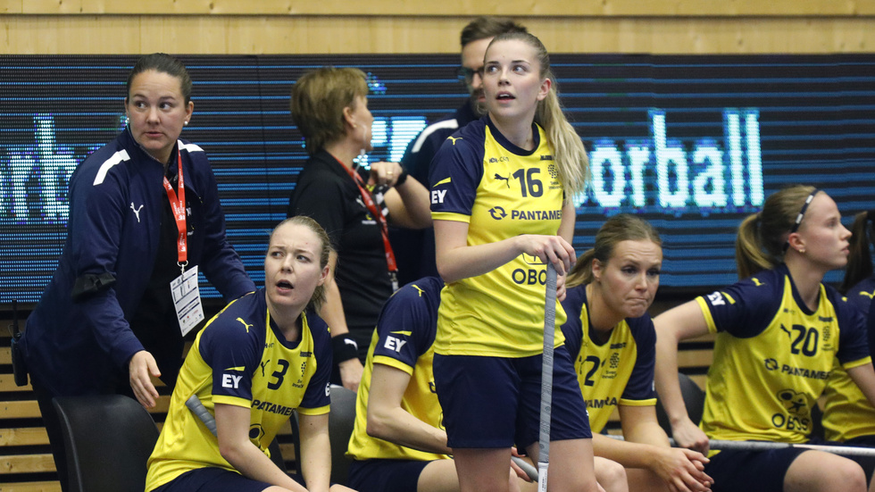 Förbundskaptenen Åsa Karlsson, Amanda Delgado Johansson och Moa Gustafsson. Arkivbild.