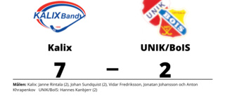 Klar seger för Kalix - vann med 7-2 mot UNIK/BoIS