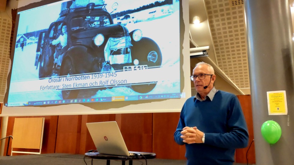 Rolf Olsson presenterade innehållet i sin och Sten Ekmans bok "Orosår i Norrbotten 1939–1945”. 