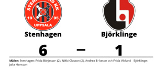 Klar seger för Stenhagen - vann med 6-1 mot Björklinge