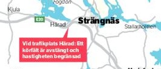 Svårt ta sig fram på E20